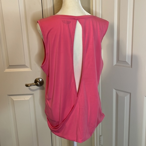 Athleta Bright Pink Open Back Tee - Picture 2 of 7